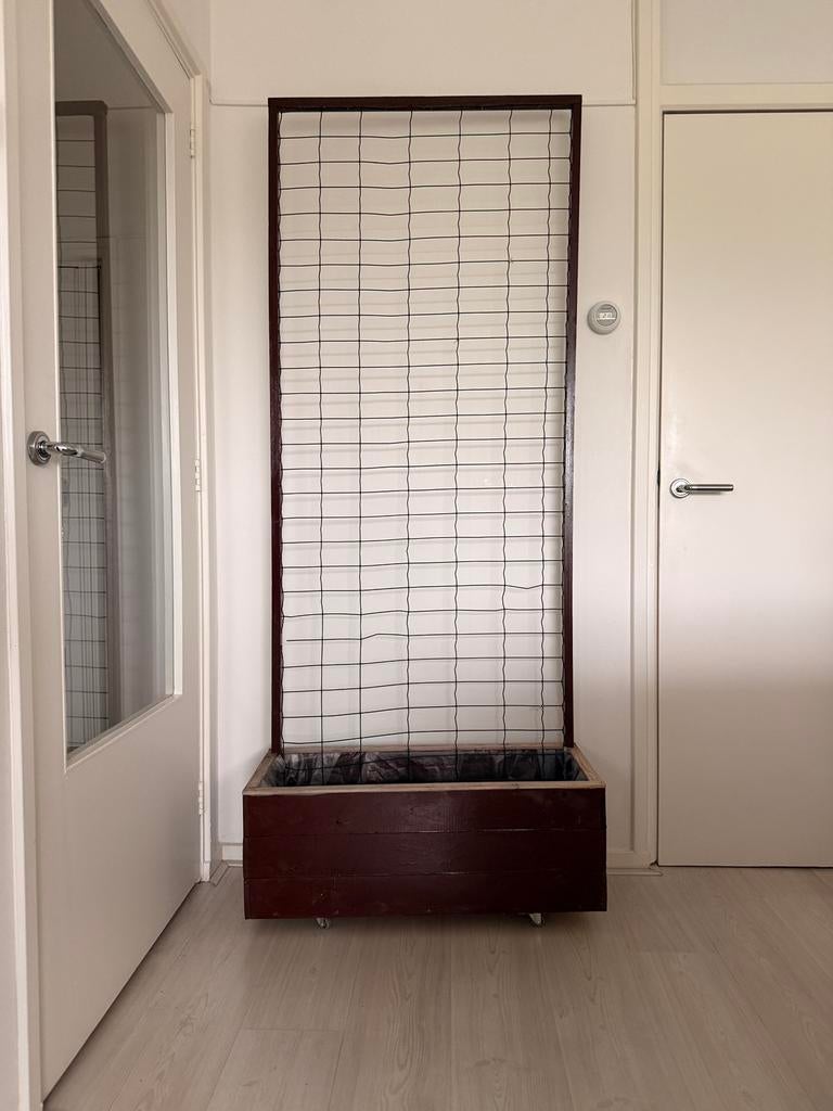Plantenbak met klimrek, Ophalen, Zo goed als nieuw, Rechthoekig, Hout
