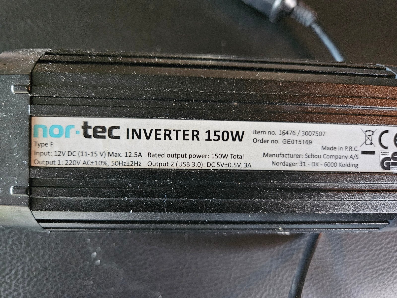 Nor-Tec 150W Omvormer 12V naar 220V met USB, Ophalen of Verzenden, Zo goed als nieuw