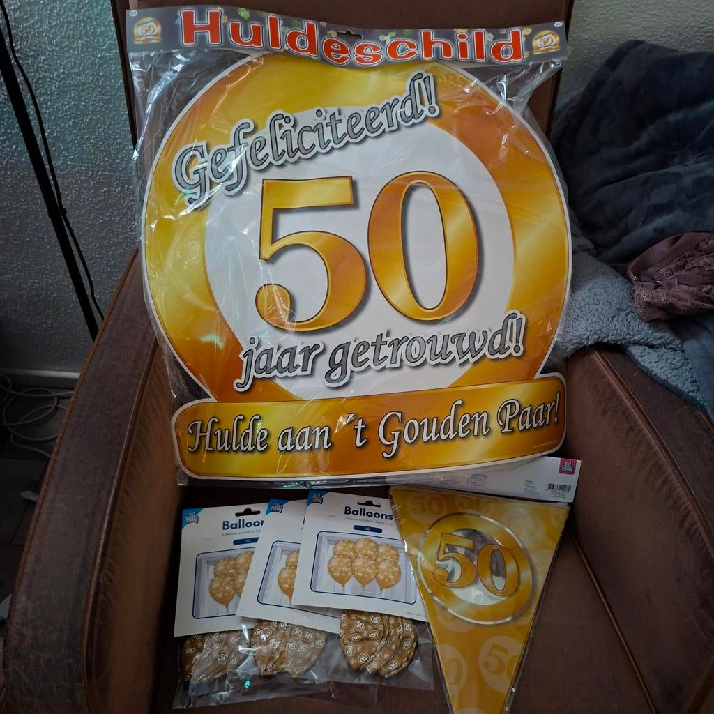 Gouden huwelijk versiering, nieuw in verpakking, Ophalen of Verzenden
