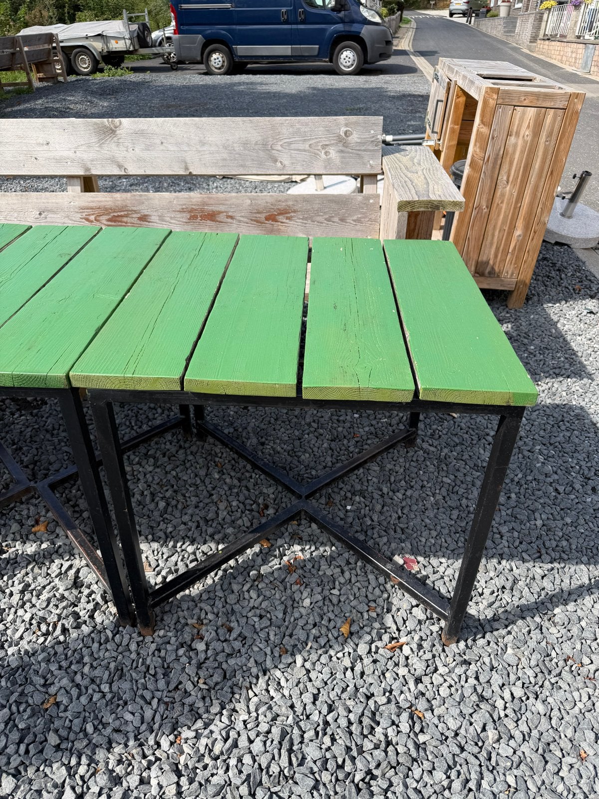Horeca tafels terras +\- 1x1 m, Tuin en Terras, Ophalen, Gebruikt, Vierkant, Hout