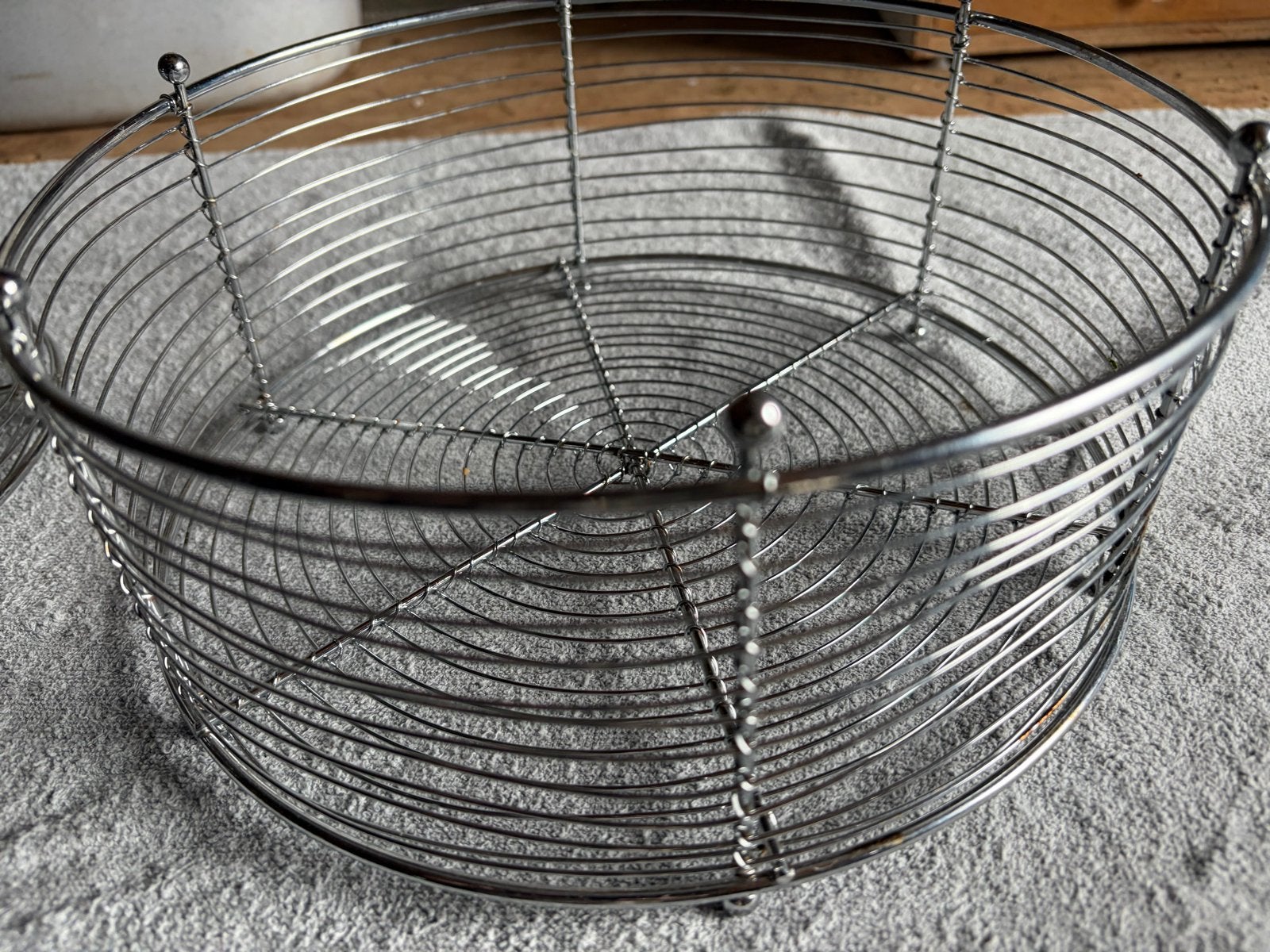Set van 2 metalen fruitkorfjes - Rond en praktisch, Huis en Inrichting, Gebruikt, Mand, Rond, Ophalen of Verzenden