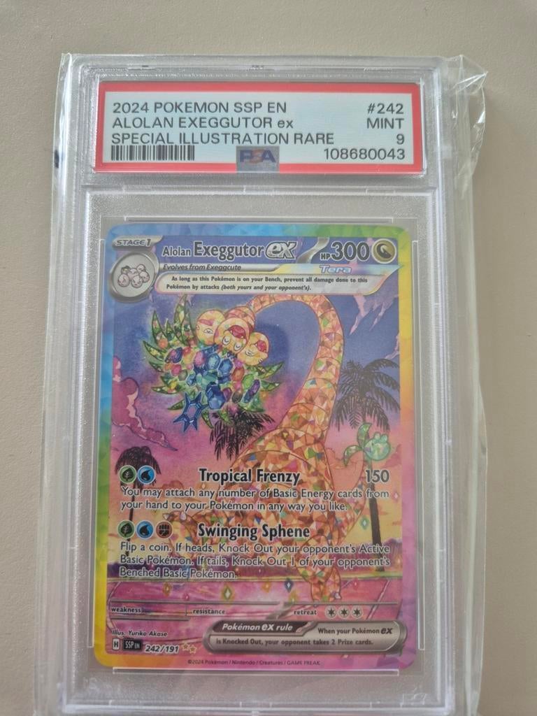 Alolan Exeggutor ex Special Illustration Rare PSA 9, Ophalen of Verzenden, Zo goed als nieuw, Losse kaart