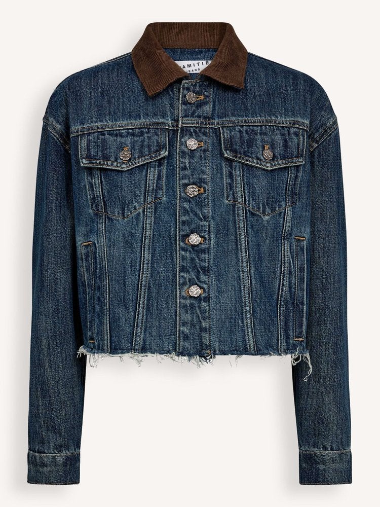 L'AMITIE Stoer Denim Jasje - Laatste Collectie Maat L, Verzenden, Zo goed als nieuw, Maat 42/44 (L), Blauw