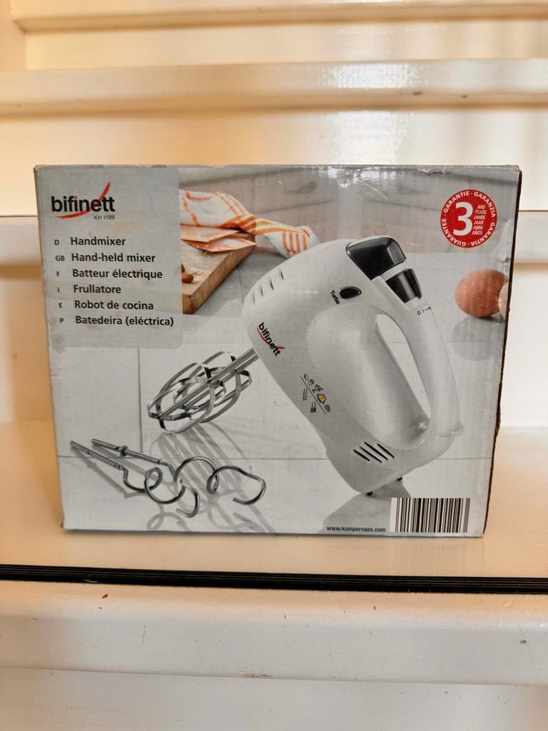 Bifinett Handmixer KH 1109 - tweedehands in originele doos, Minder dan 1 liter, Ophalen of Verzenden, Zo goed als nieuw, 3 snelheden of meer