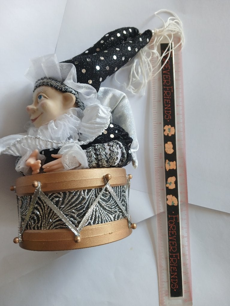 muziekdoosje Vintage Harlekijn Pop op Trommel -, Verzenden