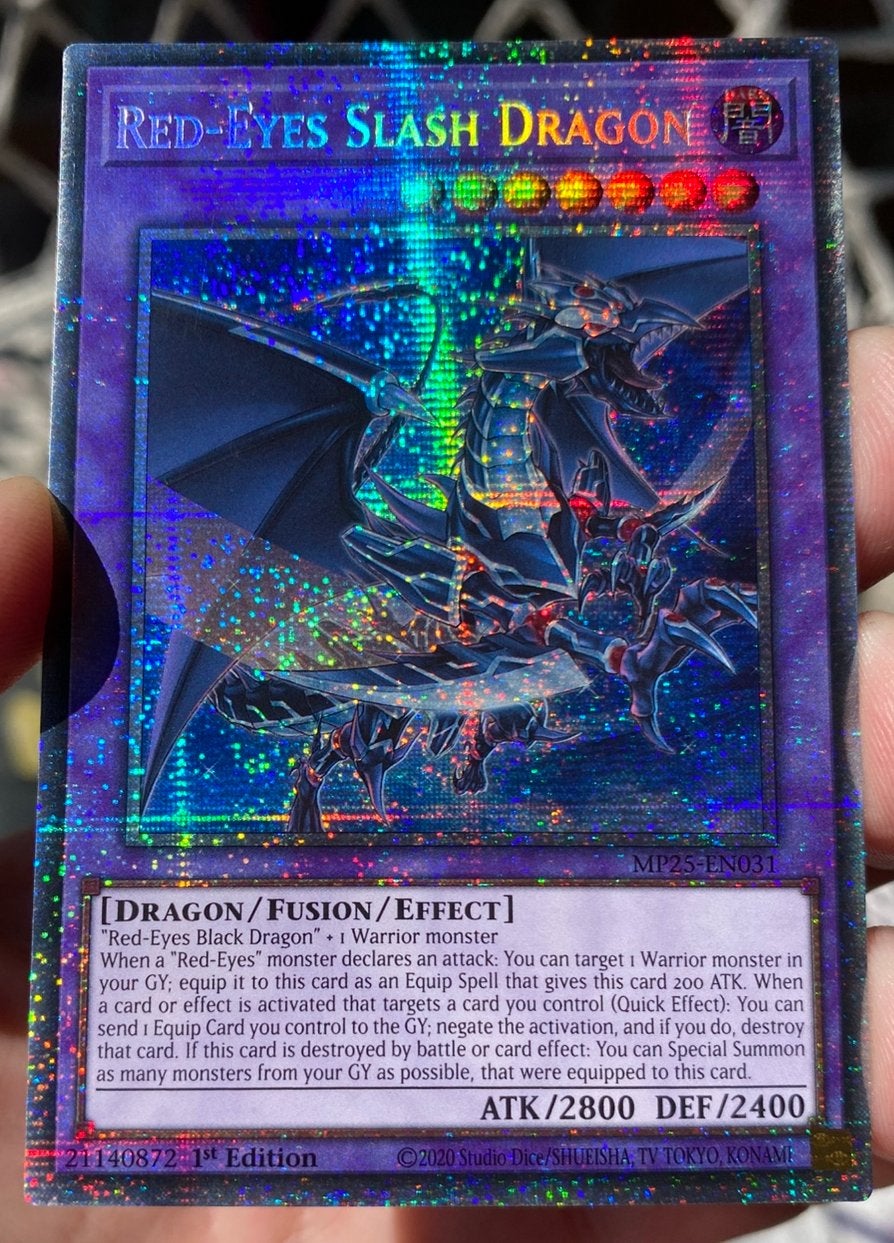 Yu-Gi-Oh! Red-Eyes Slash Dragon MP25 1st Starlight Rare !, Ophalen of Verzenden, Zo goed als nieuw, Losse kaart, Foil