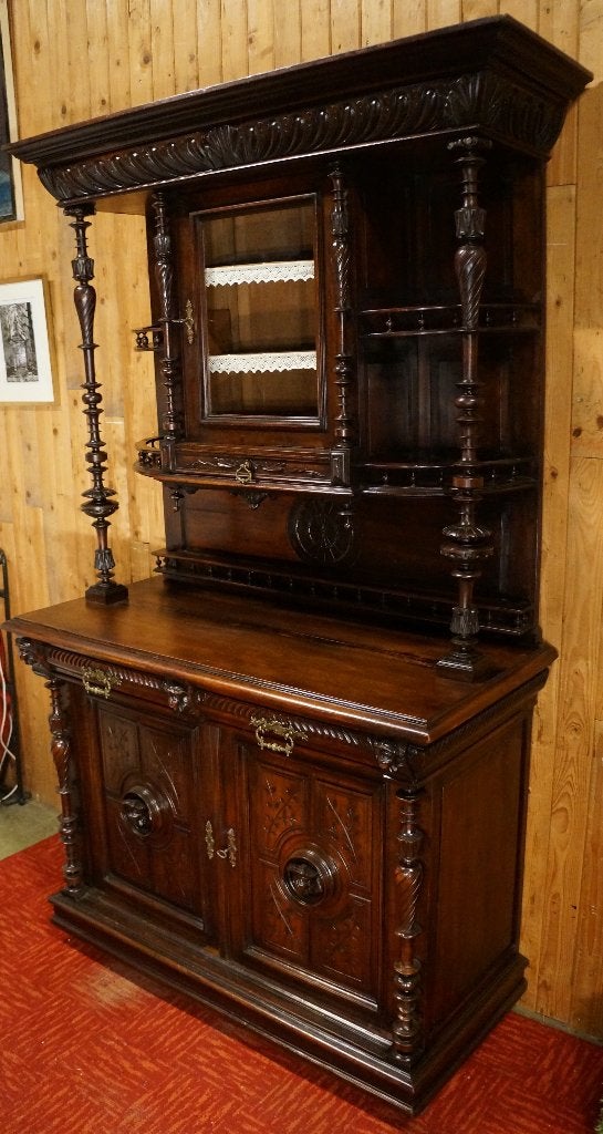 klassiek Pronkmeubel Kast Dresser Antiek servicekast buffet, Ophalen, Glas, Gebruikt, 200 cm of meer