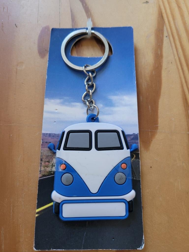 Volkswagen busje T1 van (Bulli) sleutelhanger wit-blauw, Verzamelen, Sleutelhangers, Ophalen of Verzenden, Zo goed als nieuw, Merk