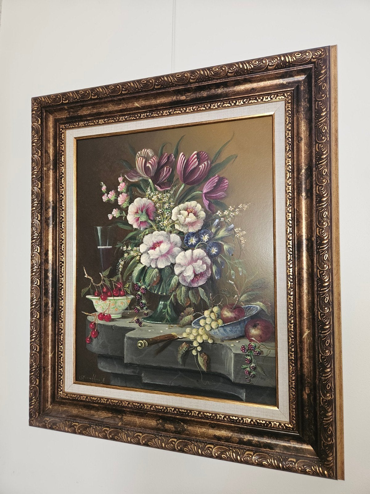 T. Heesakkers - Prachtig stilleven - gesigneerd, Antiek en Kunst, Ophalen, Doek, Stilleven, Olieverf