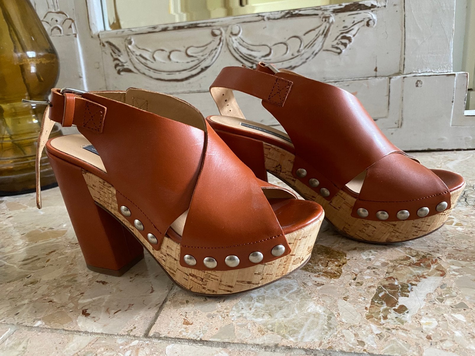Janet Janet maat 36, Bruin, Zo goed als nieuw, Sandalen of Muiltjes, Ophalen of Verzenden