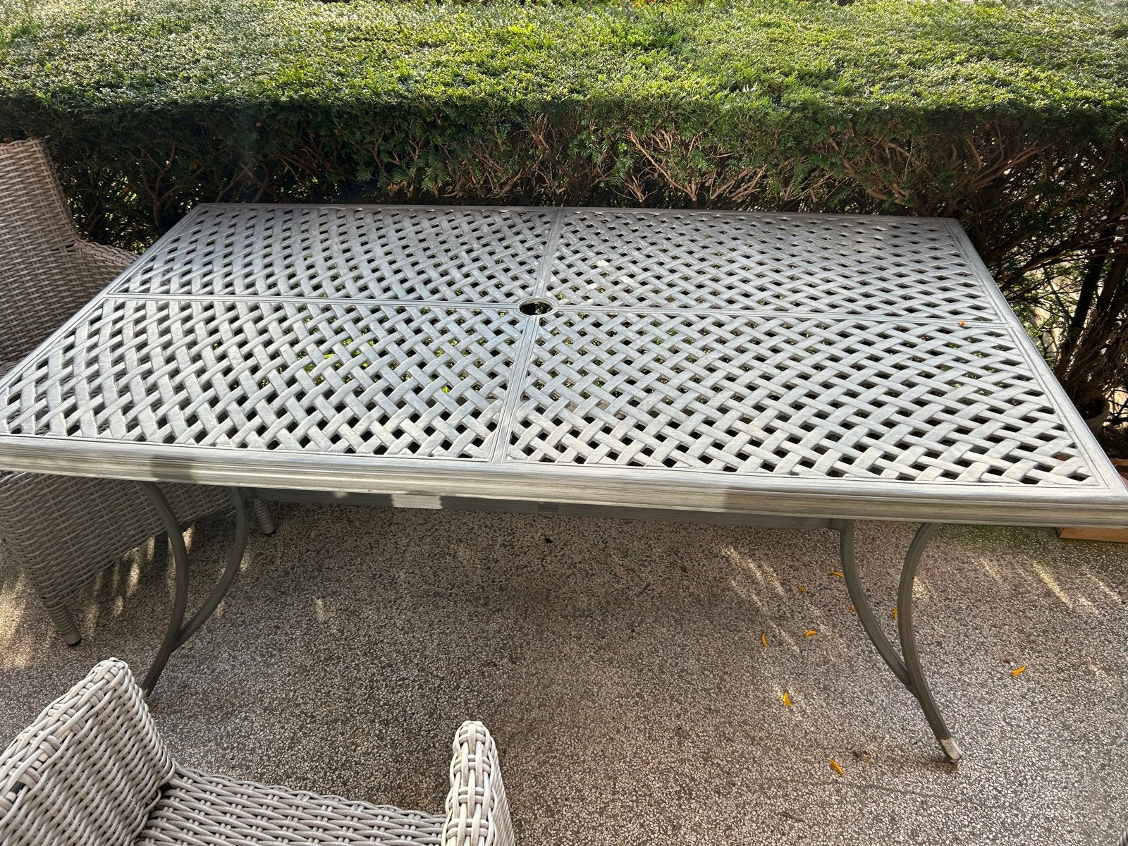 Bellagio tuintafel rechthoekig, aluminium, Tuin en Terras, Ophalen, Gebruikt, Rechthoekig, Aluminium