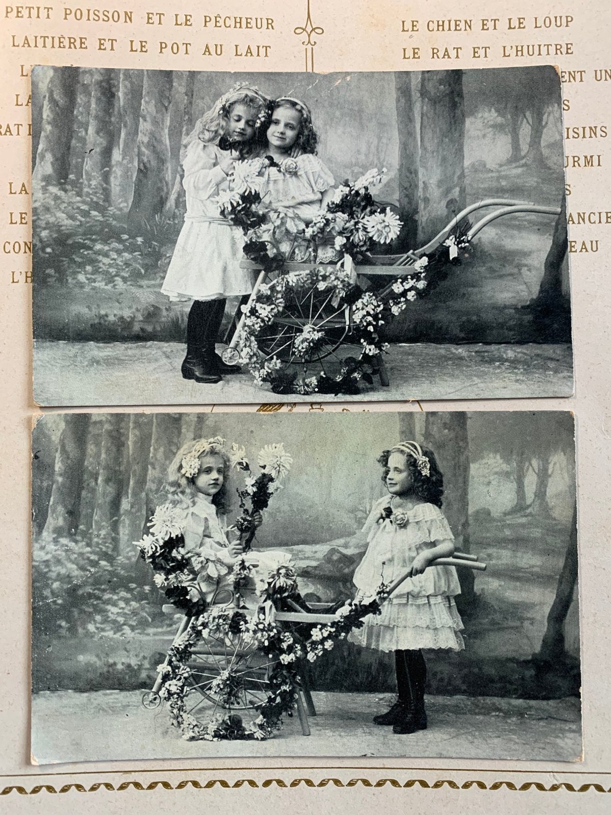 1906 Twee meisjes met een bloemenkar (NN), Ophalen of Verzenden, Voor 1920, Gelopen, Kinderen