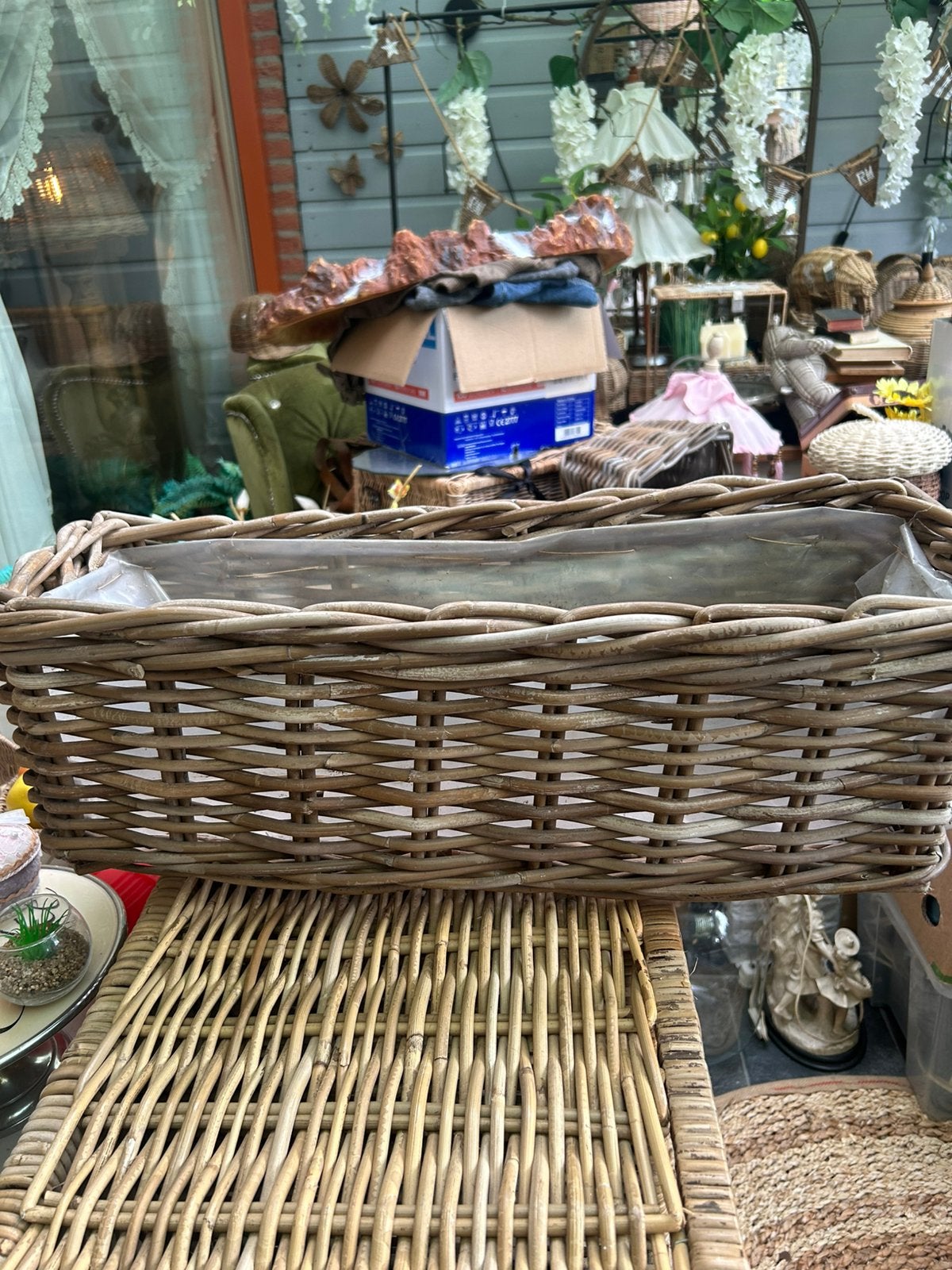 Rattan plantenbakken, Tuin en Terras, Bloembakken en Plantenbakken, Ophalen of Verzenden, Rond, Minder dan 30 cm