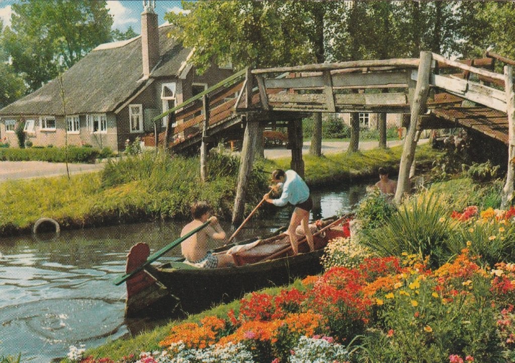 GIETHOORN Brug Kano Bloemen, Verzenden, 1960 tot 1980, Ongelopen, Overijssel