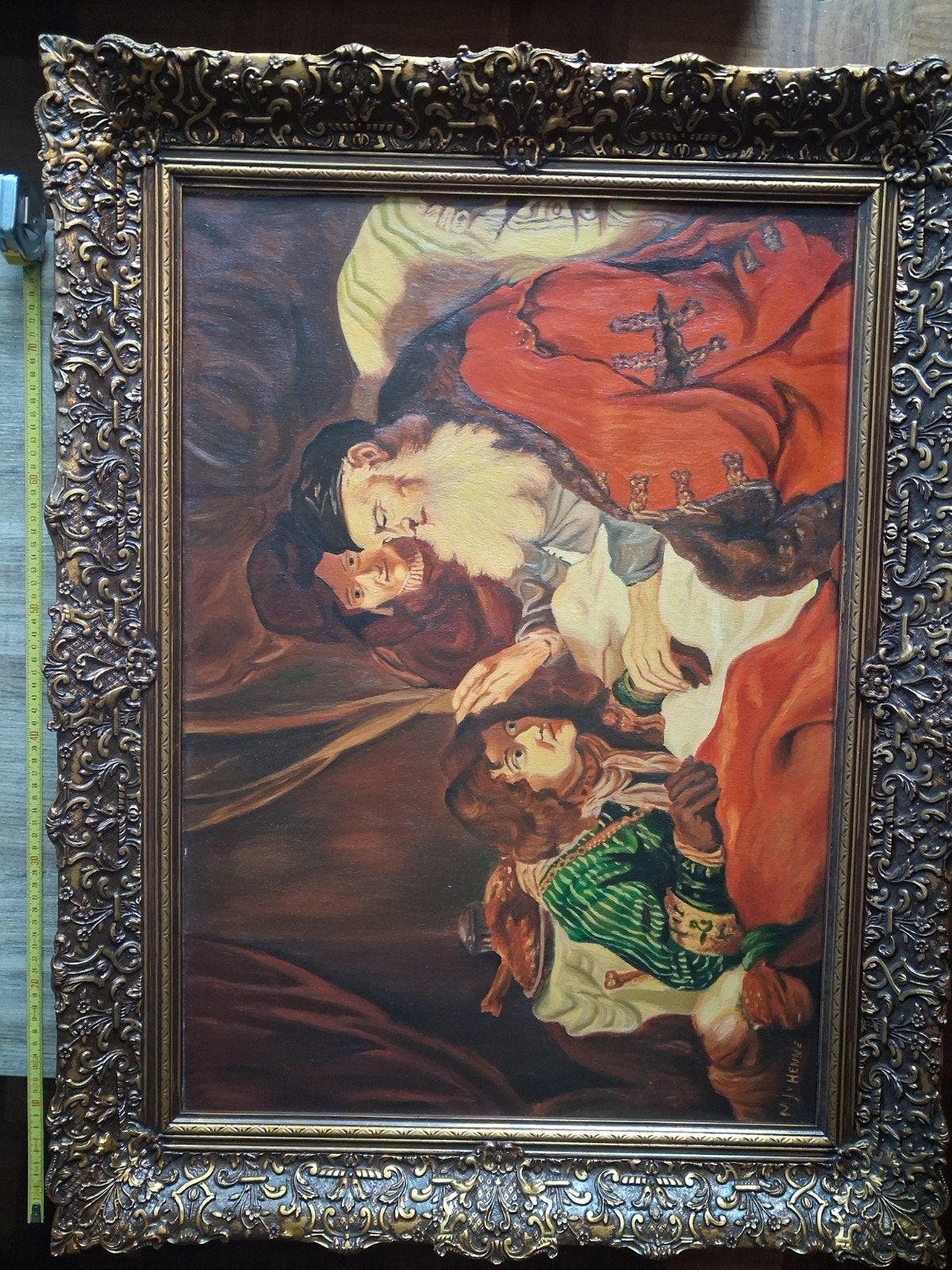 Klassiek olieverfschilderij: Scène met figuren, Ophalen
