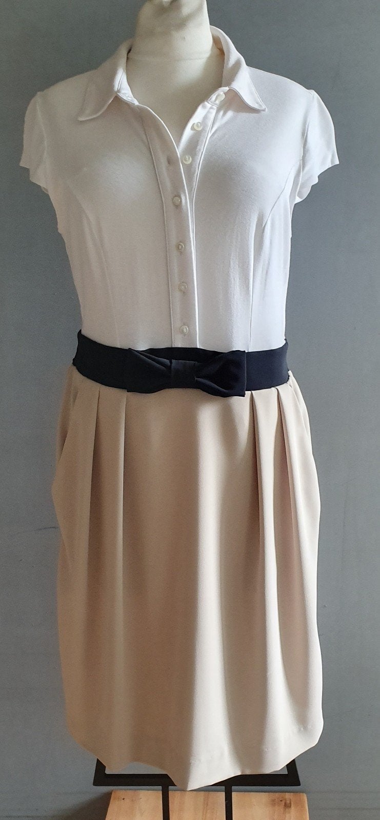 Twin-Set jurk, Beige, Ophalen of Verzenden, Zo goed als nieuw, Maat 36 (S)