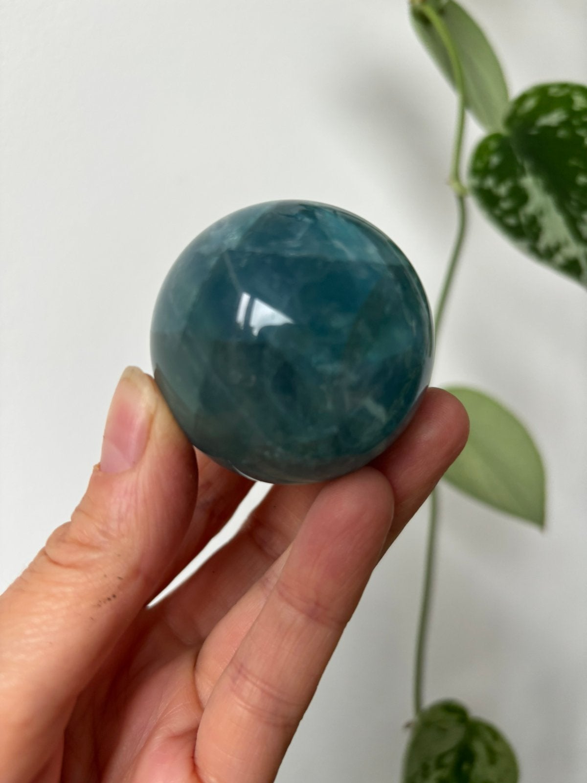Blauwe fluoriet bol 45 mm, Ophalen of Verzenden, Mineraal