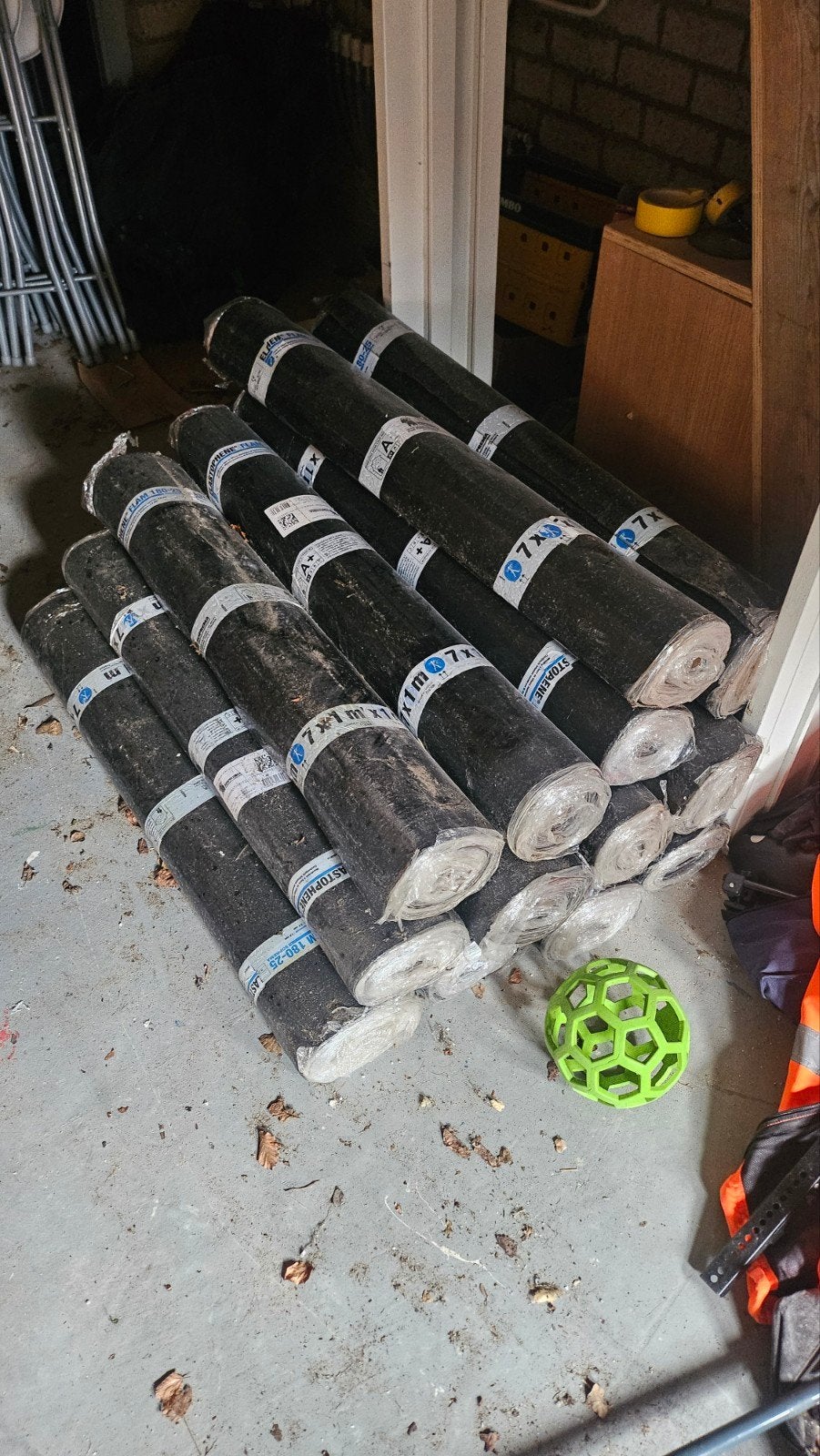 Dakleer rollen 91m2 - SOPREMA ELASTOPHENE FLAM 180-25, Overige materialen, Zwart, Nieuw, Ophalen of Verzenden