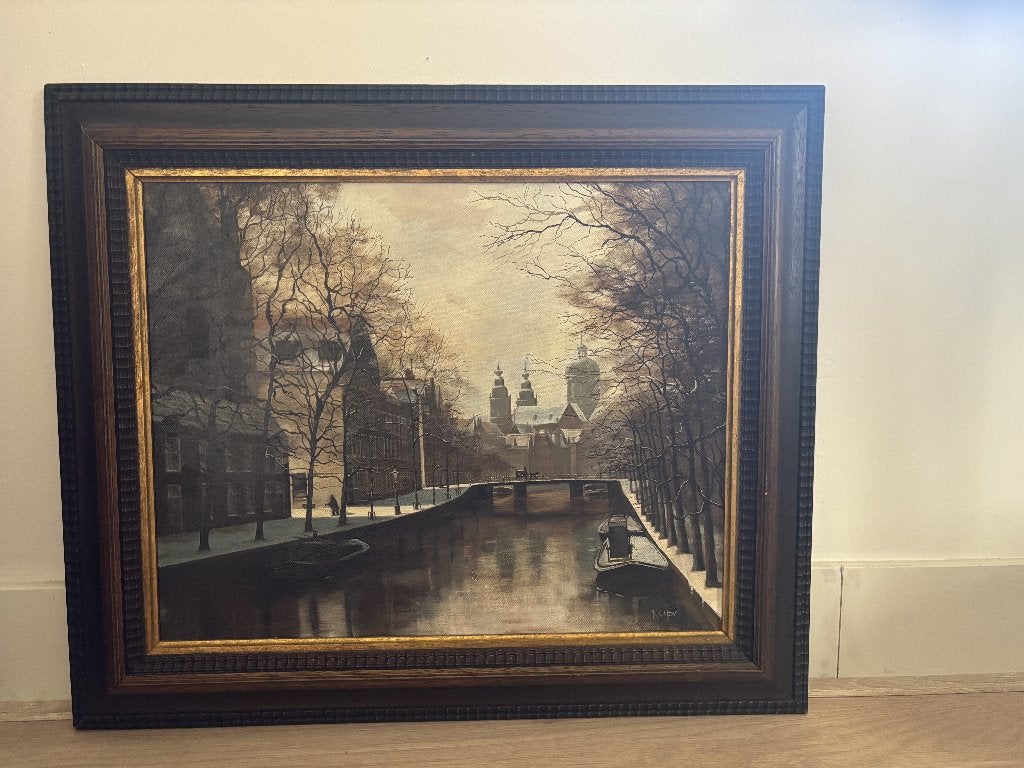 Schilderij Adam in zwaar houten lijst, Antiek en Kunst, Kunst | Schilderijen | Klassiek, Ophalen, Doek, Bijzondere lijst, Olieverf