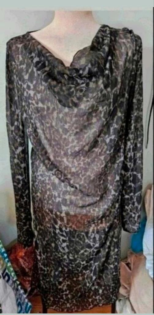 Tijgerprint tuniek, Ophalen of Verzenden, Zo goed als nieuw, Maat 38/40 (M), Bruin