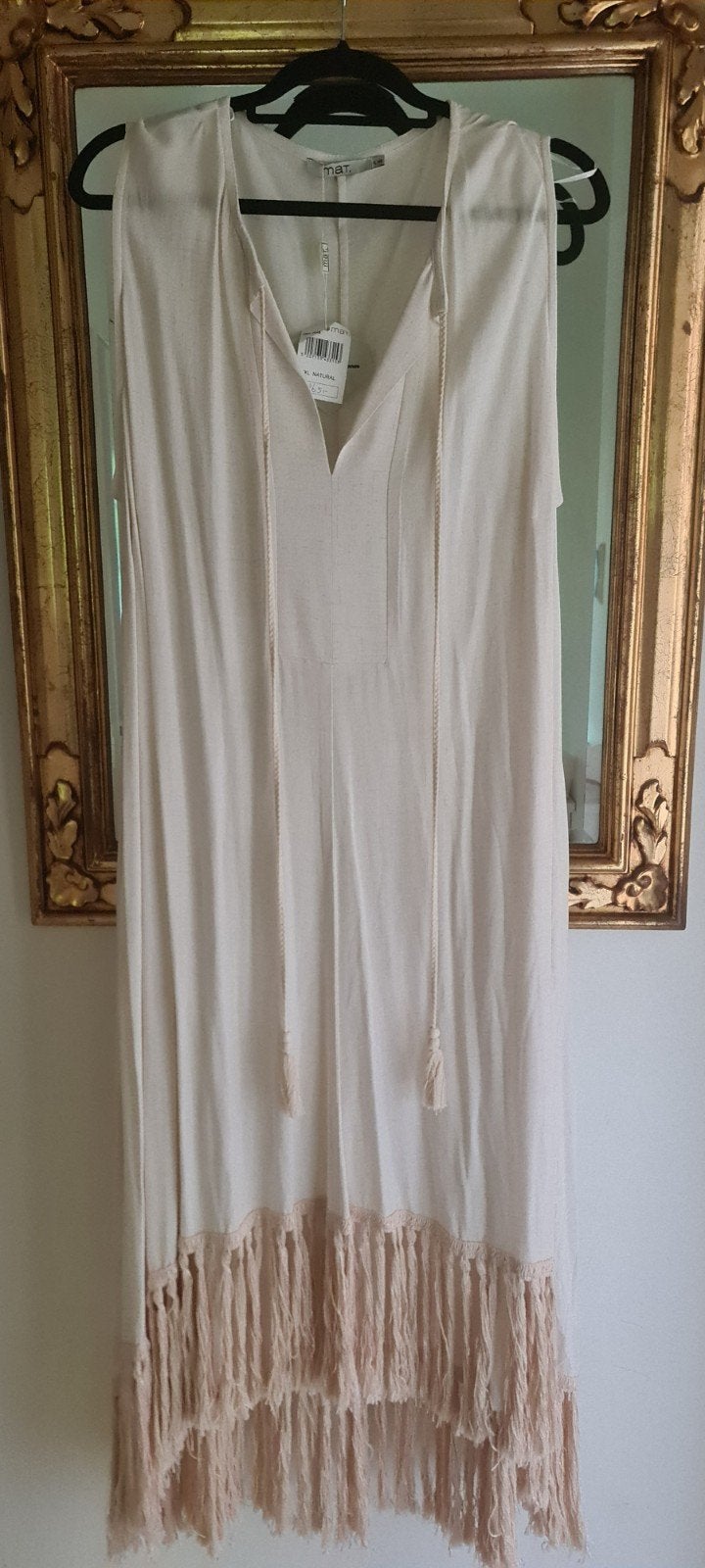 nieuwe jurk Mat Fashion L / XL crème mouwloze dress linnen, Nieuw, Ophalen of Verzenden, Mat Fashion, Jurk