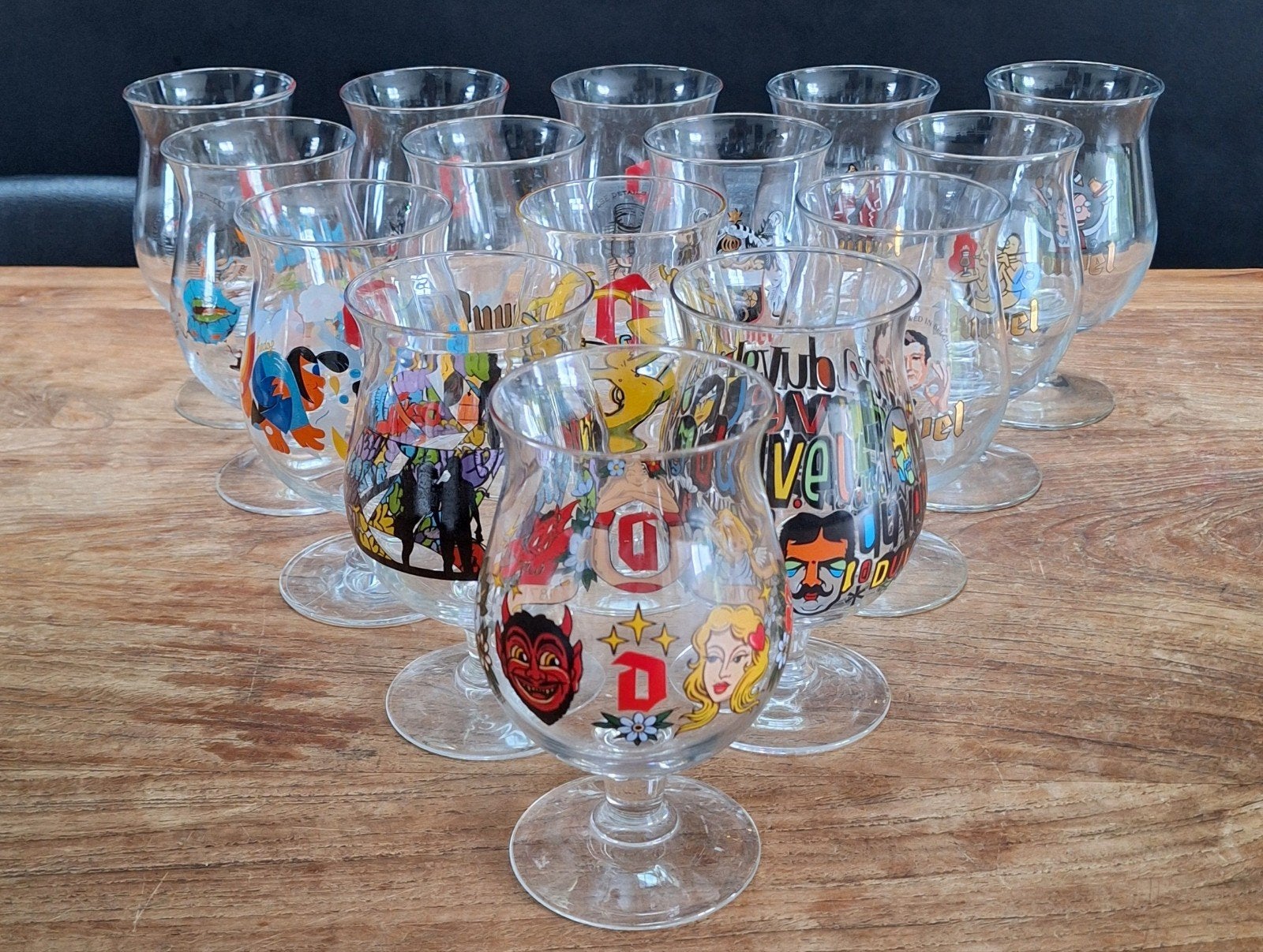 15st Duvel limited edition bierglazen art-glass verzamelglas, Ophalen of Verzenden, Zo goed als nieuw, Glas of Glazen, Duvel