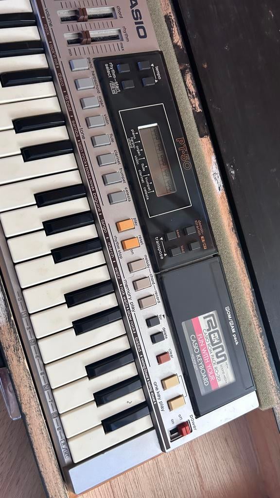 Vintage Casio PT-50 Mini Keyboard met Koffer, Muziek en Instrumenten, Keyboards, Ophalen of Verzenden, Gebruikt, Overige aantallen
