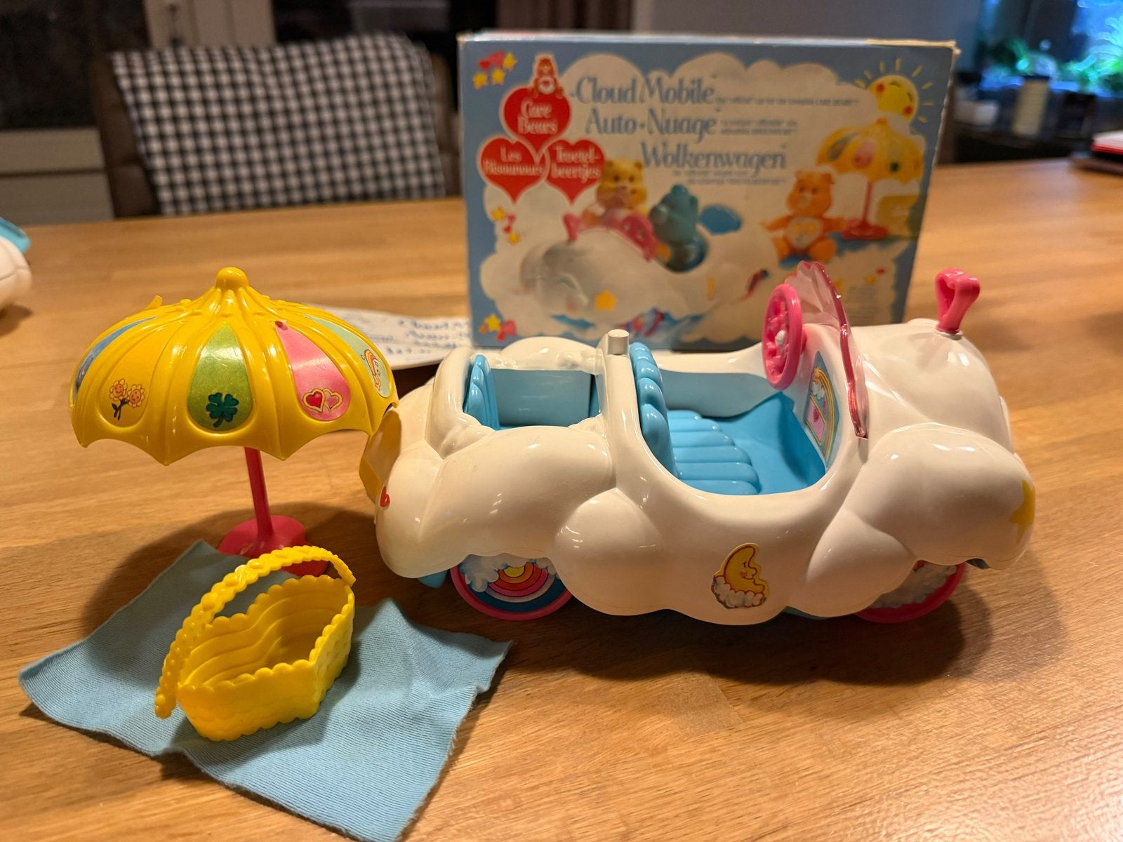 Vintage Care Bears Cloud Mobile Auto-Nuage Wolkenwagen 1983, Kinderen en Baby's, Ophalen of Verzenden, Zo goed als nieuw
