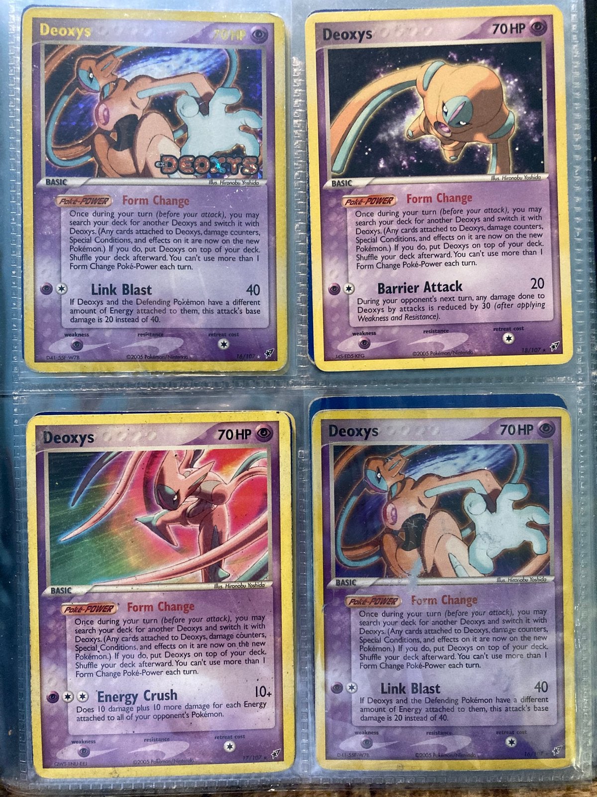 Pokemon kaarten deoxys met holo's, Ophalen of Verzenden, Gebruikt, Meerdere kaarten
