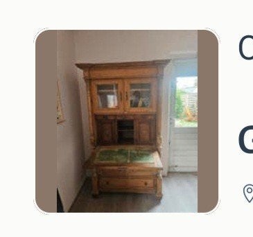 Antiek houten secretaire/kabinetkast, Ophalen, Gebruikt