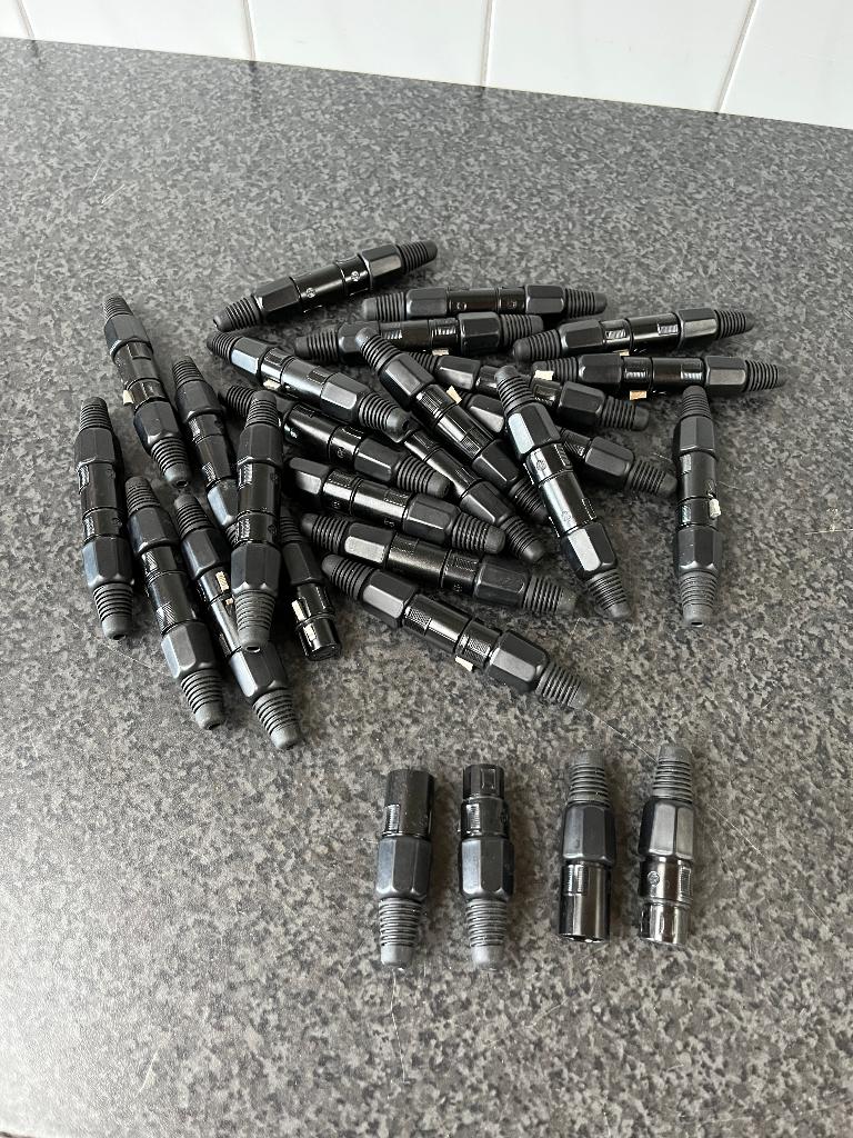 5 pins XLR pluggen connectoren .Male + fem. 24 sets., Ophalen of Verzenden, Zo goed als nieuw