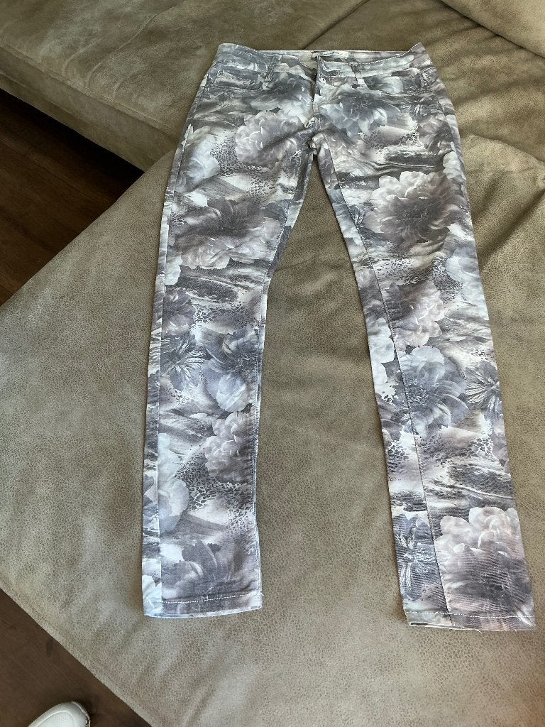 Gave Broek maat m 38 grijs marmer motief zgan, Zo goed als nieuw, Ophalen, Maat 38/40 (M), Grijs