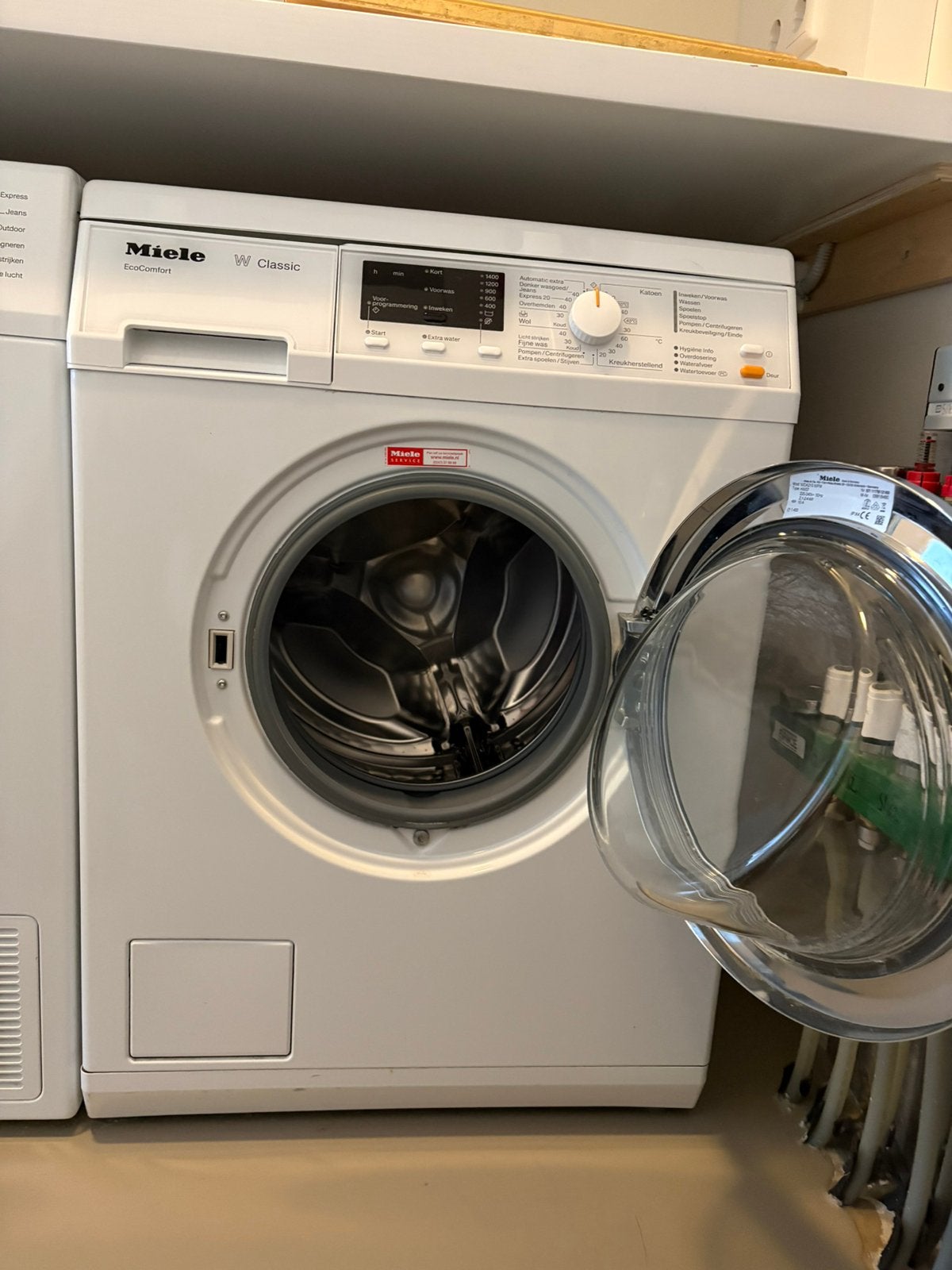 Miele W Classic EcoComfort wasmachine – wit – nette staat, Witgoed en Apparatuur, Ophalen, Gebruikt, Kort programma, 85 tot 90 cm