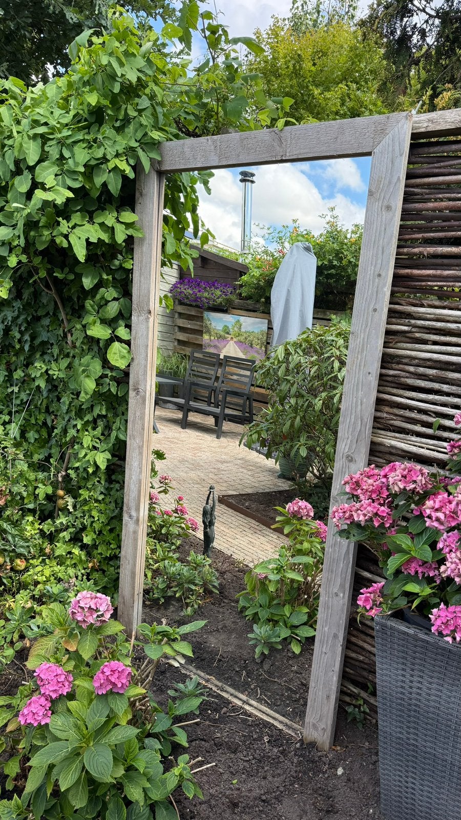 Tuinspiegel 1,95 x 0,96, Tuin en Terras, Ophalen, Gebruikt