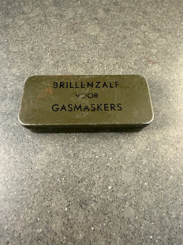 Vooroorlogs blikken doosje brillenzalf (gevuld), Ophalen of Verzenden, Landmacht, Nederland, Overige typen