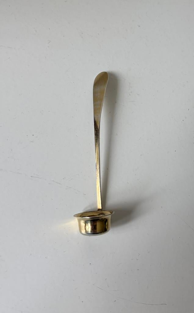 Antiek zilveren mosterd/jam lepeltje, verguld., Ophalen of Verzenden, Zilver