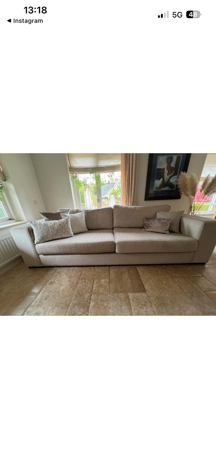 Prachtige beige grote bank van 280 cm lang van Harros, Ophalen, Vierpersoons of meer