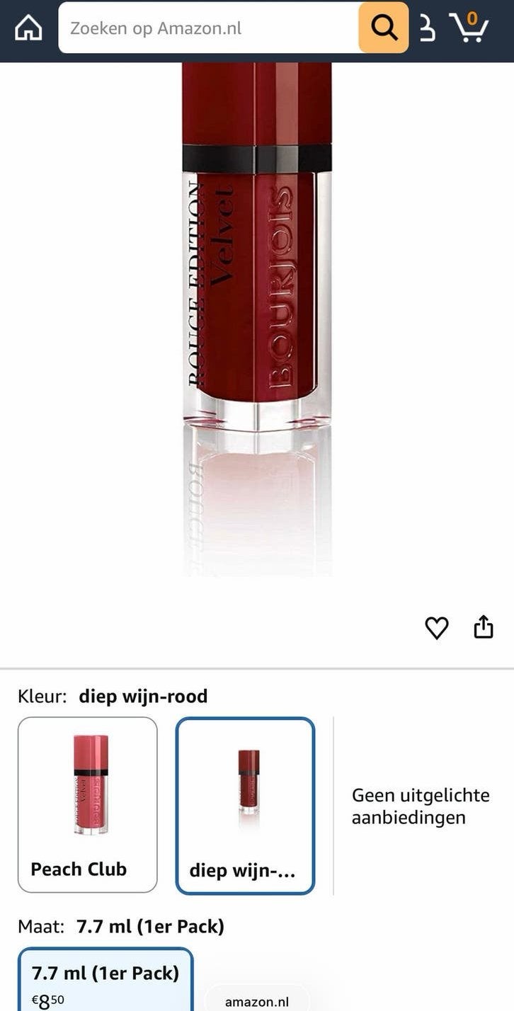 Bourjois Rouge Edition Velvet - Diep Wijnrood, Lippen, Ophalen of Verzenden, Zo goed als nieuw, Make-up