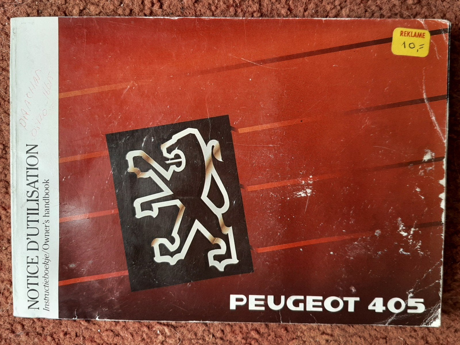 Peugeot 405 Instructieboekje (167 blz), Auto diversen, Handleidingen en Instructieboekjes, Ophalen of Verzenden