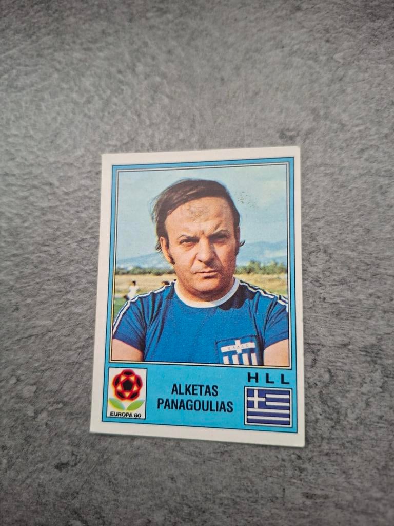 Panini sticker Euro 80 Italia.Alketas Panagoulias Griekenlan, Verzenden, Zo goed als nieuw, Sticker
