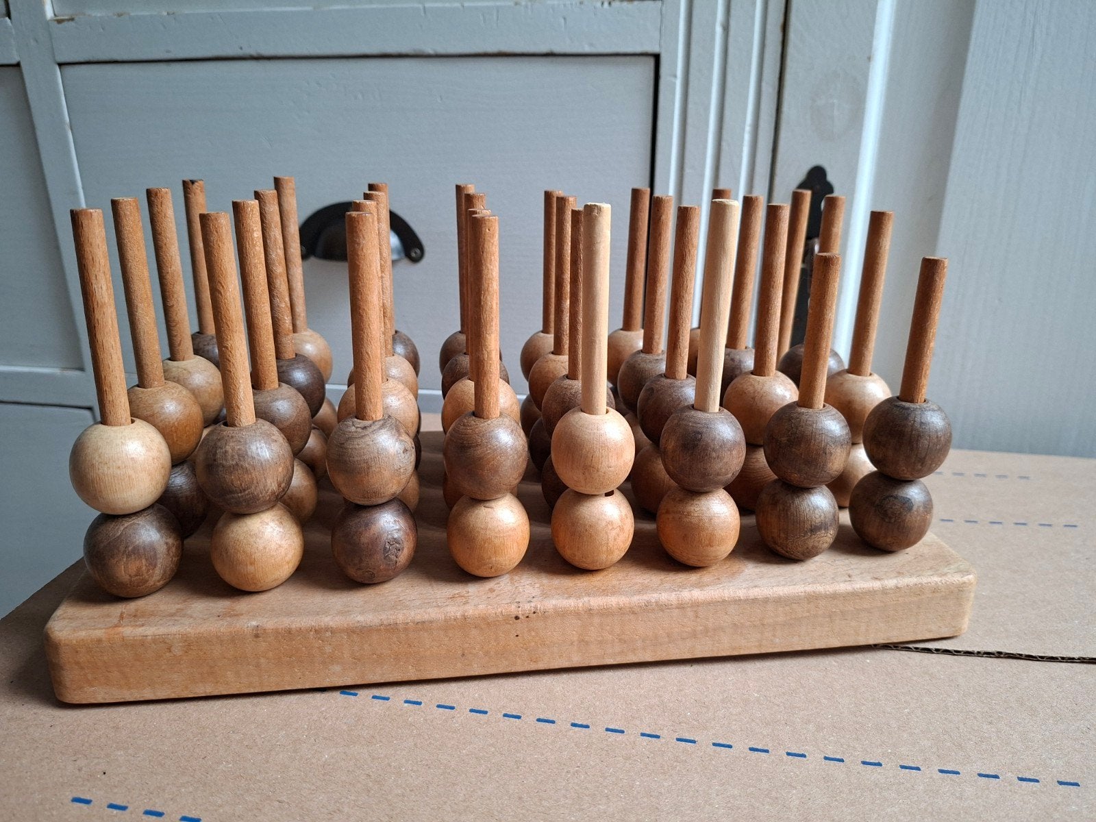 Houten 4 op een rij en Boter Kaas en Eieren spel, Een of twee spelers, Ophalen of Verzenden, Gebruikt