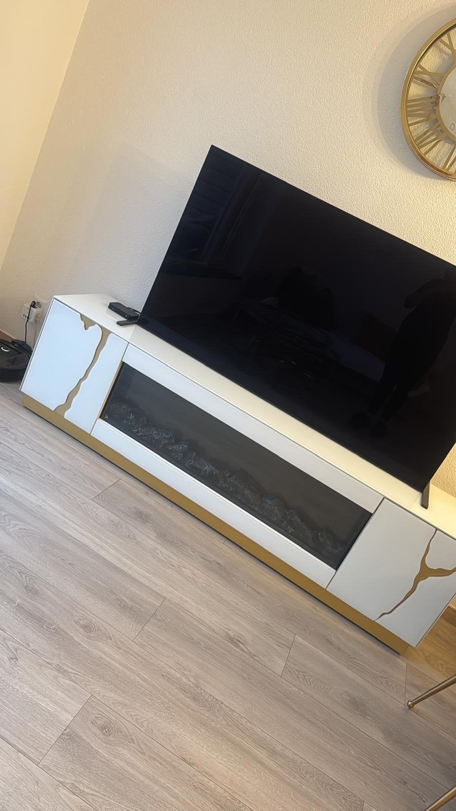 Moderne TV-meubel met elektrische haard 4 kleuren, Huis en Inrichting, Kasten | Televisiemeubels, Ophalen, Overige materialen