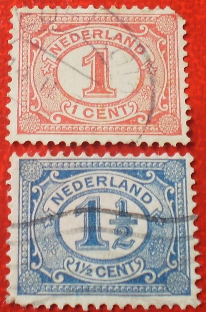 Nederland - 1 Cent en 1,5 Cent, Postzegels en Munten, Verzenden, T/m 1940, Gestempeld