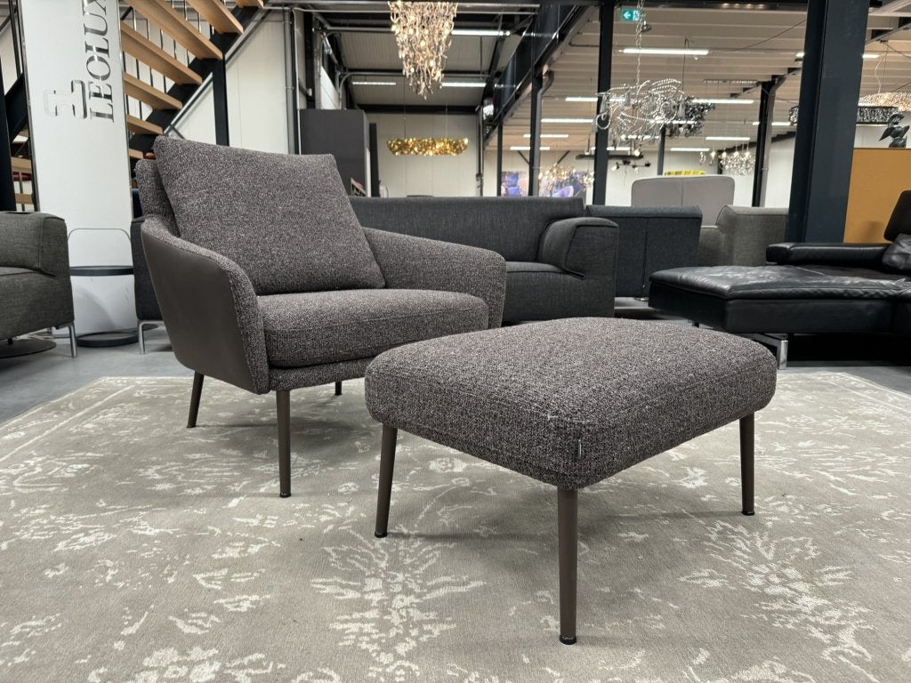 Nieuw Rolf Benz Jon Fauteuil bruin stof leer Design stoel, Huis en Inrichting, Fauteuils, Service@rolf-benz.com, Haiterbacher Str. 104
