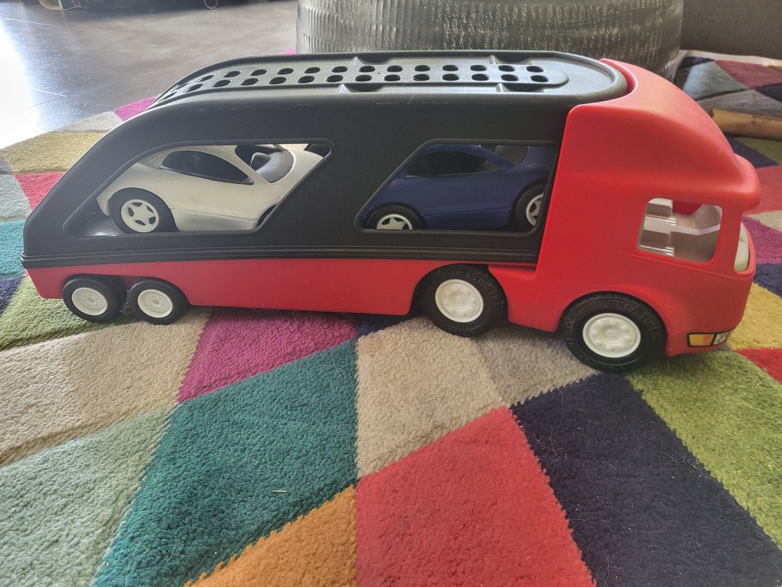 Grote speelgoed autotransporter met 2 auto's, Ophalen, Gebruikt