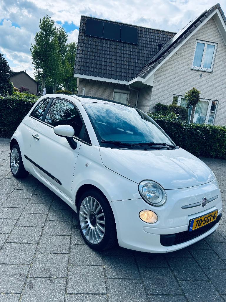 Fiat 500 0.9 Twinair 2011 Wit AIRCO | NAVI, Auto's, Fiat, Voorwielaandrijving, Euro 5, Leder en Stof, Origineel Nederlands