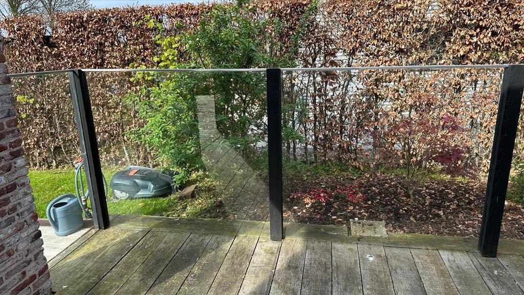 Gelaagd (terras) veiligheidsglas - 154X140, Doe-het-zelf en Verbouw, Glas en Ramen, Ophalen, Gebruikt, 120 tot 160 cm, Glasplaat