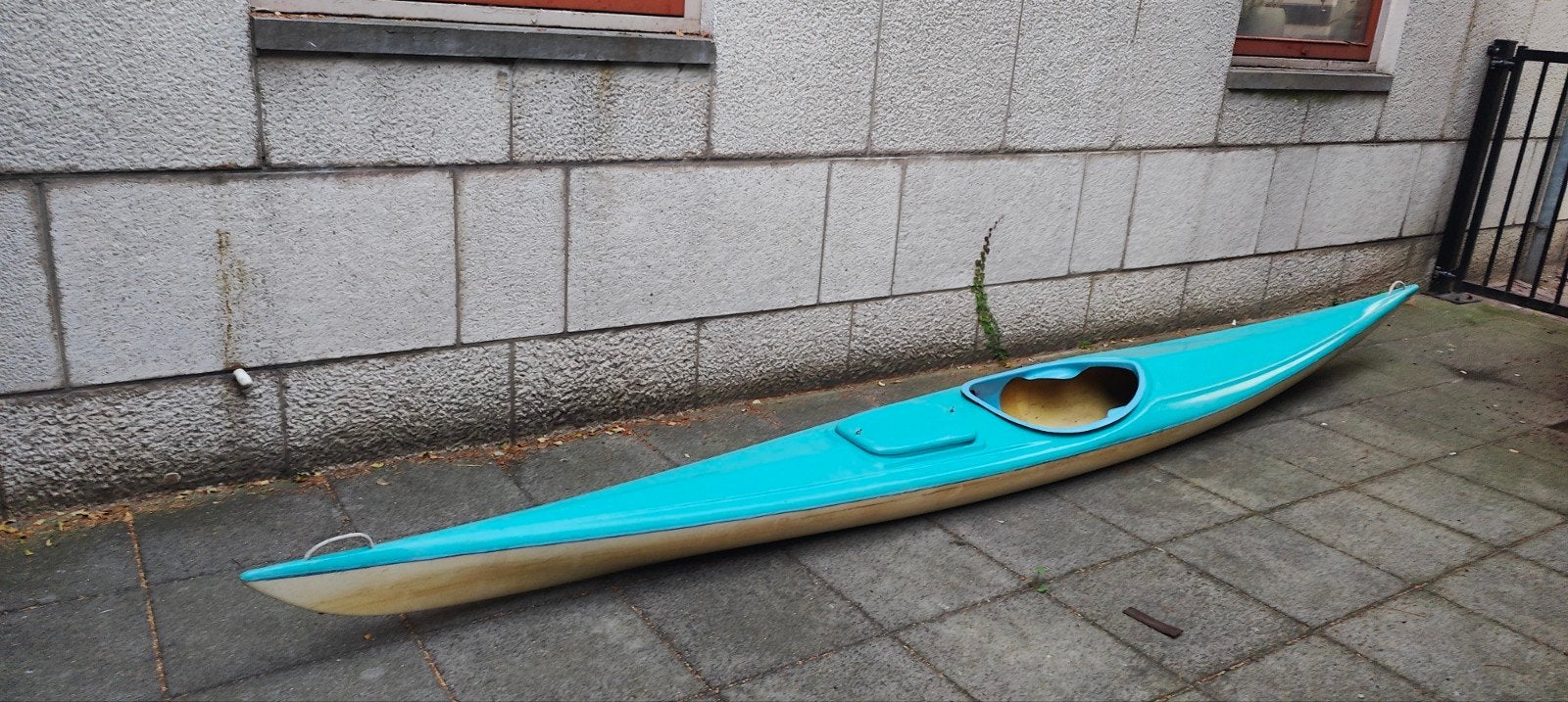 Stabiele 1-persoons kajak - Turquoise/Beige, incl. anker, Watersport en Boten, Ophalen, Gebruikt, 1-persoons