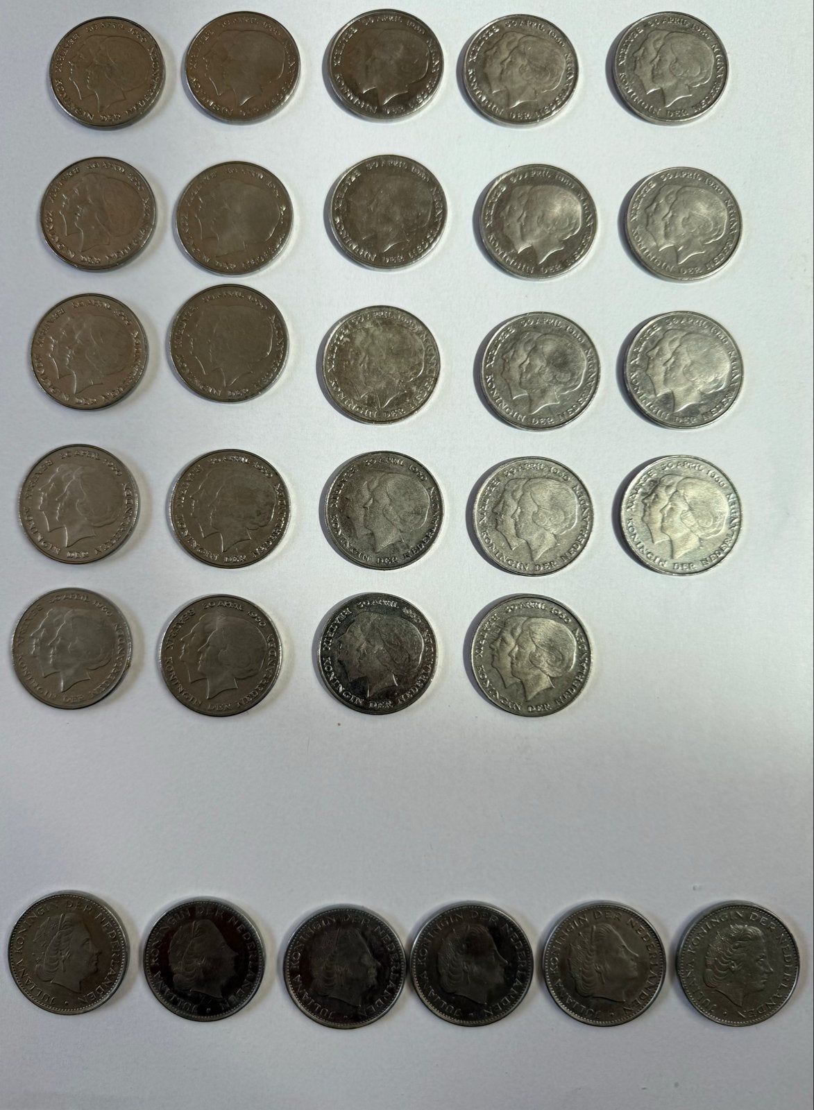 Partij van 30 Nederlandse Rijksdaalders, (Juliana/Beatrix), Postzegels en Munten, Munten | Nederland, Ophalen of Verzenden, Koningin Juliana