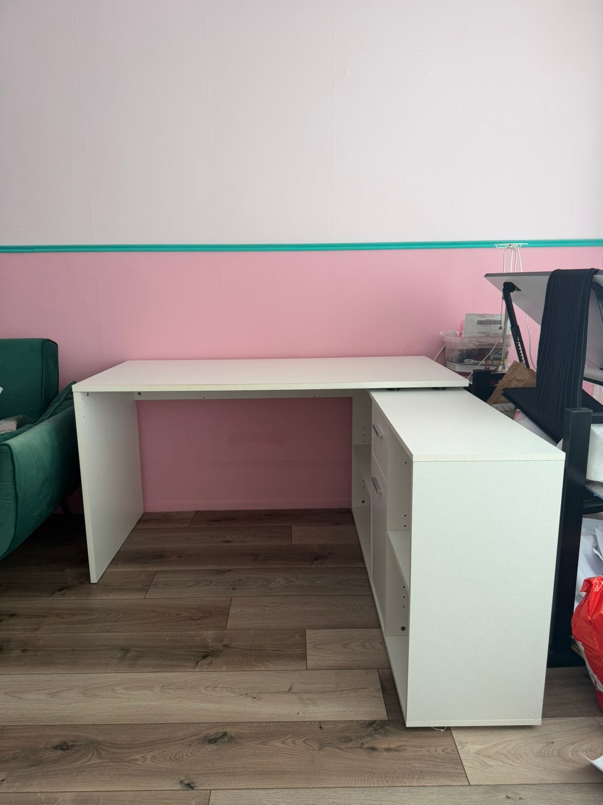 Hoekbureau Lex - Leen Bakker, Huis en Inrichting, Ophalen, Gebruikt, Spaanplaat of MDF, Hoekbureau